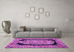 Machine Washable Persian Purple Traditional Area Rugs in a Living Room, wshtr3348pur