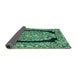 Sideview of Persian Turquoise Traditional Rug, tr3348turq