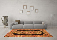 Machine Washable Persian Orange Traditional Rug, wshtr3348org