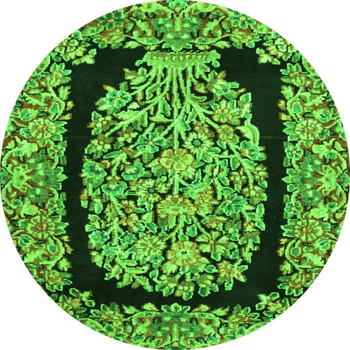 Machine Washable Persian Green Traditional Area Rugs, wshtr3348grn