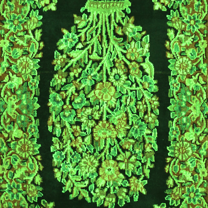 Serging Thickness of Machine Washable Persian Green Traditional Area Rugs, wshtr3348grn