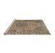 Sideview of Machine Washable Traditional Coffee Brown Rug, wshtr3349