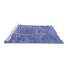 Sideview of Machine Washable Persian Blue Traditional Rug, wshtr3349blu