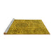 Sideview of Machine Washable Persian Yellow Traditional Rug, wshtr3349yw