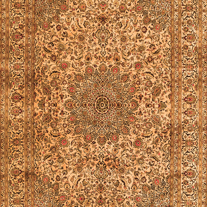 Serging Thickness of Machine Washable Persian Orange Traditional Area Rugs, wshtr3349org
