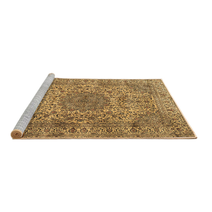 Sideview of Machine Washable Persian Brown Traditional Rug, wshtr3349brn
