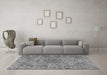 Machine Washable Persian Gray Traditional Rug in a Living Room,, wshtr3349gry