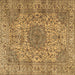 Square Machine Washable Persian Brown Traditional Rug, wshtr3349brn