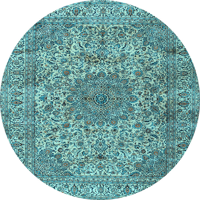 Round Persian Light Blue Traditional Rug, tr3349lblu