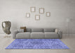 Machine Washable Persian Blue Traditional Rug in a Living Room, wshtr3349blu