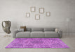 Machine Washable Persian Purple Traditional Area Rugs in a Living Room, wshtr3349pur