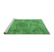 Sideview of Machine Washable Persian Emerald Green Traditional Area Rugs, wshtr3349emgrn