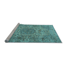 Sideview of Machine Washable Persian Light Blue Traditional Rug, wshtr3349lblu