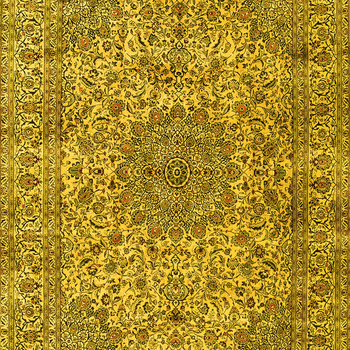 Machine Washable Persian Yellow Traditional Rug, wshtr3349yw