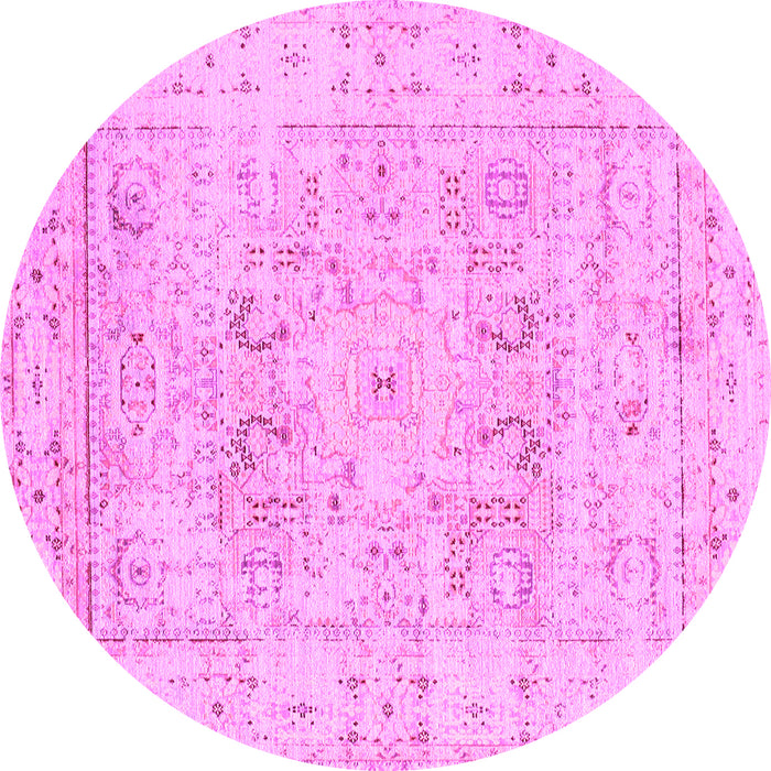 Round Persian Pink Traditional Rug, tr334pnk