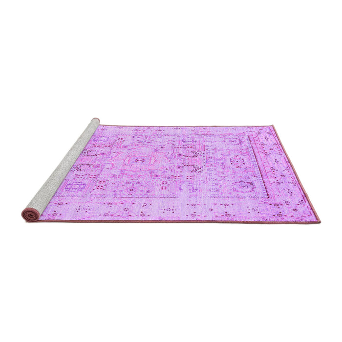 Sideview of Machine Washable Persian Purple Traditional Area Rugs, wshtr334pur