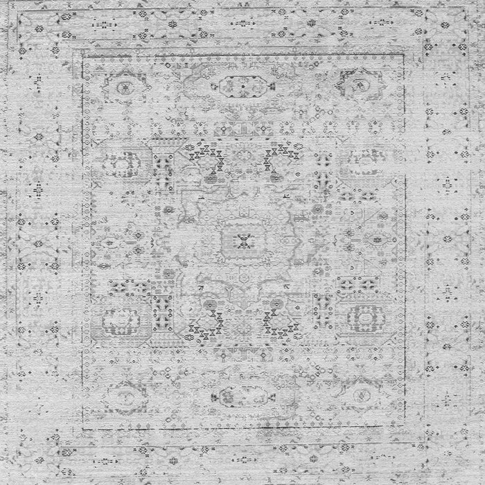 Round Machine Washable Persian Gray Traditional Rug, wshtr334gry