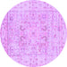 Round Persian Purple Traditional Rug, tr334pur