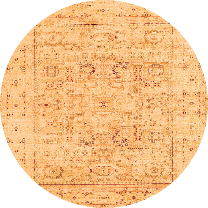 Square Persian Orange Traditional Rug, tr334org