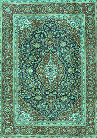 Medallion Turquoise Traditional Rug, tr3350turq