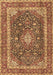 Machine Washable Medallion Brown Traditional Rug, wshtr3350brn