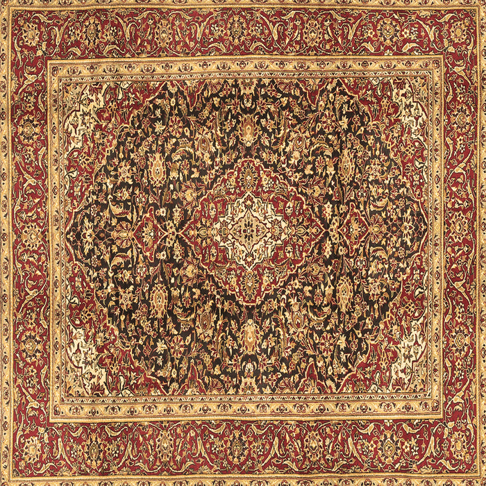 Square Machine Washable Medallion Brown Traditional Rug, wshtr3350brn
