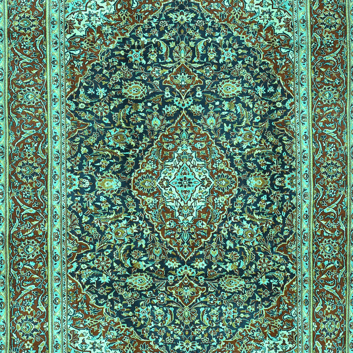 Machine Washable Medallion Turquoise Traditional Area Rugs, wshtr3350turq