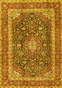 Medallion Yellow Traditional Rug, tr3350yw