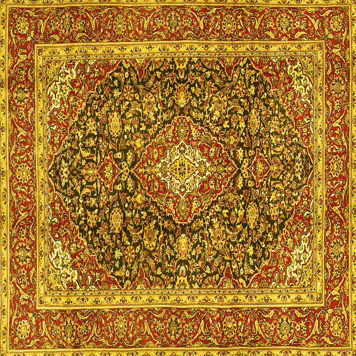 Square Medallion Yellow Traditional Rug, tr3350yw
