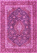 Machine Washable Medallion Pink Traditional Rug, wshtr3350pnk