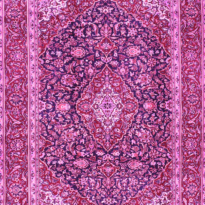 Machine Washable Medallion Pink Traditional Rug, wshtr3350pnk