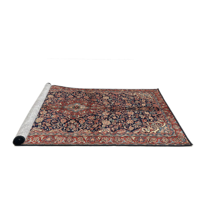 Sideview of Machine Washable Traditional Camel Brown Rug, wshtr3351
