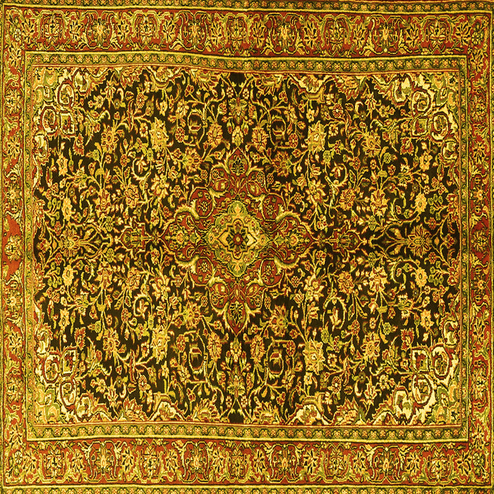Square Persian Yellow Traditional Rug, tr3351yw