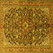 Square Persian Yellow Traditional Rug, tr3351yw