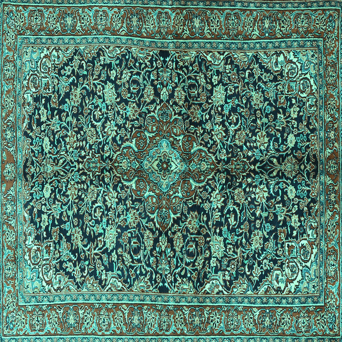 Square Persian Turquoise Traditional Rug, tr3351turq