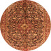 Square Persian Orange Traditional Rug, tr3351org