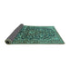Sideview of Persian Turquoise Traditional Rug, tr3351turq