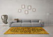 Machine Washable Persian Yellow Traditional Rug in a Living Room, wshtr3351yw