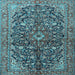 Square Machine Washable Persian Light Blue Traditional Rug, wshtr3351lblu