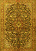 Machine Washable Persian Yellow Traditional Rug, wshtr3351yw