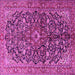 Square Machine Washable Persian Pink Traditional Rug, wshtr3351pnk