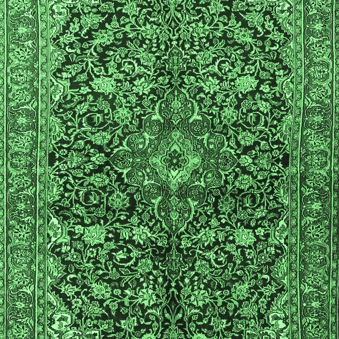 Machine Washable Persian Emerald Green Traditional Area Rugs, wshtr3351emgrn