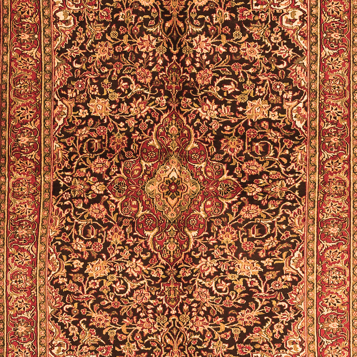 Serging Thickness of Machine Washable Persian Orange Traditional Area Rugs, wshtr3351org