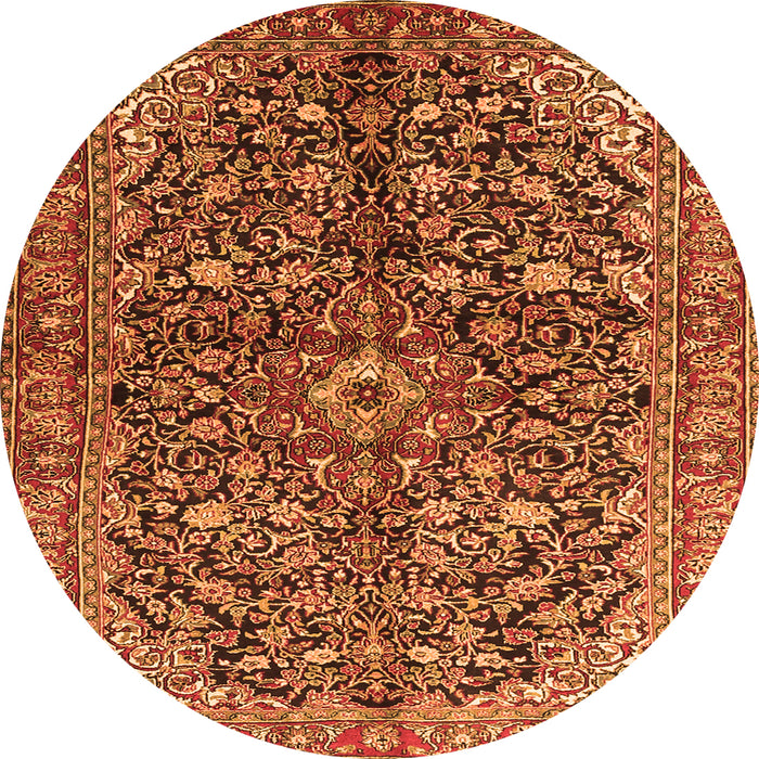 Machine Washable Persian Orange Traditional Area Rugs, wshtr3351org