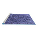 Sideview of Machine Washable Persian Blue Traditional Rug, wshtr3351blu