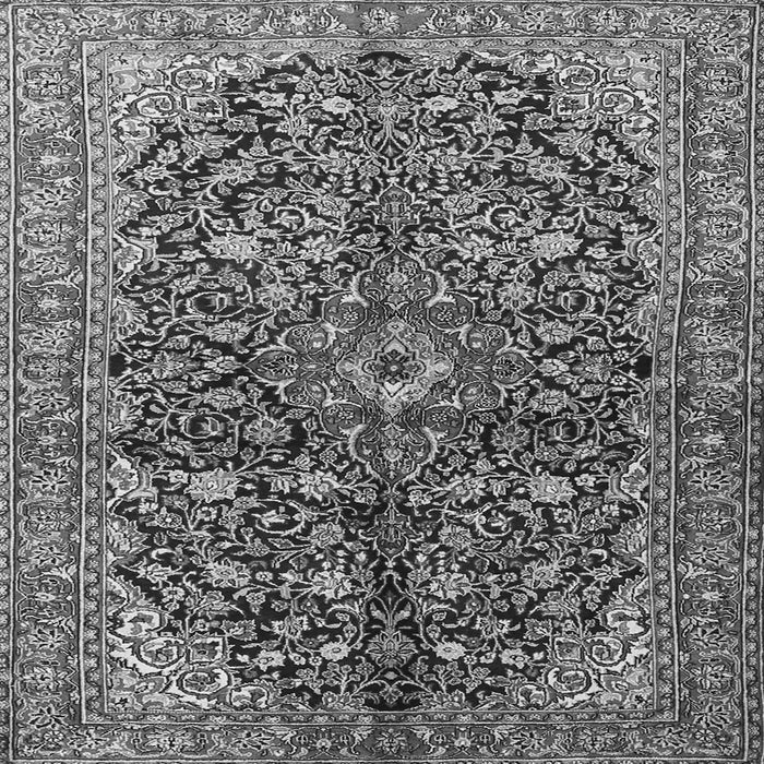 Round Machine Washable Persian Gray Traditional Rug, wshtr3351gry
