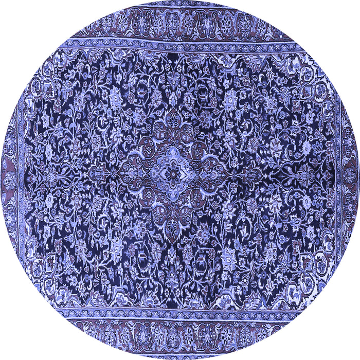 Round Persian Blue Traditional Rug, tr3351blu