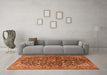 Machine Washable Persian Orange Traditional Area Rugs in a Living Room, wshtr3351org