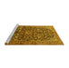 Sideview of Machine Washable Persian Yellow Traditional Rug, wshtr3351yw