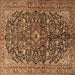 Square Machine Washable Persian Brown Traditional Rug, wshtr3351brn